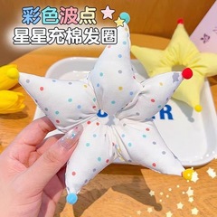 超可爱！原创波点星星大肠发圈女韩系丸子头扎头发头绳慵懒风发饰