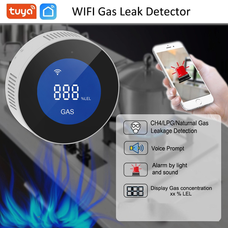 涂鸦智能wifi燃气报警器WIFI煤气天然气液化气泄漏探测器TUYA APP
