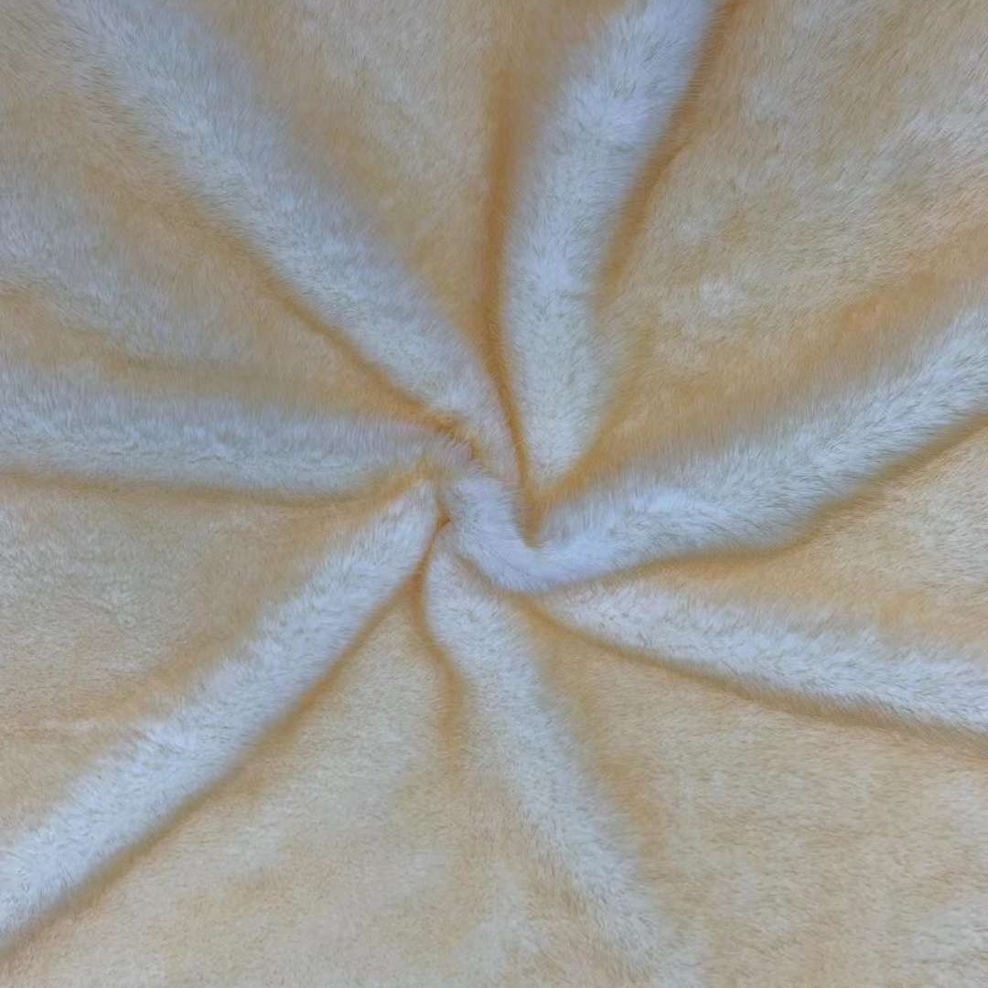 Spot Golden visón terciopelo teñido anudado cepillo estampado floral punta de pelo imitación visón alto y bajo tela de impresión de piel de conejo juguetes de ropa