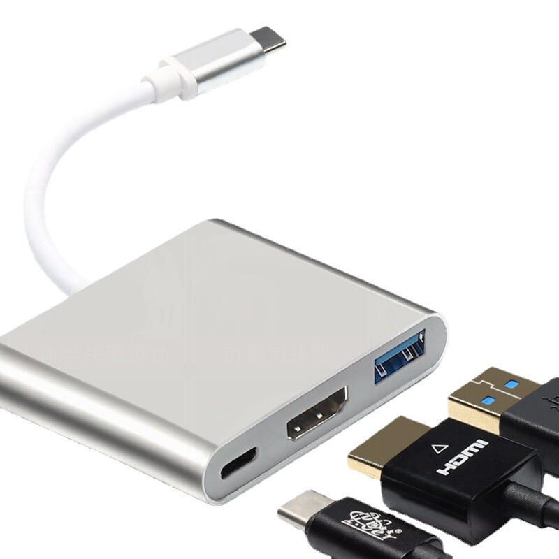 type-c to hdmi three-in-one expansion dock HUB splitter with charging usb-c3.1to HDMI converter type-c to hdmi three-in-one expansion dock HUB splitter with charging usb-c3.1to HDMI converter
