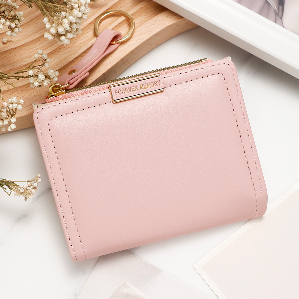 Nueva versión coreana de la moda para mujer billetera corta monedero con cremallera bolsa de monedas múltiples tarjeta tarjeta bolsa de identificación billetera