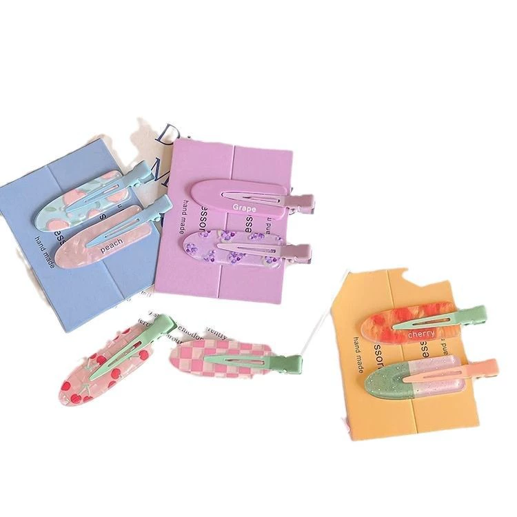 Hair clip set, cute hairgrips for bangs, assorted pastel patterns, multi-piece accessory set