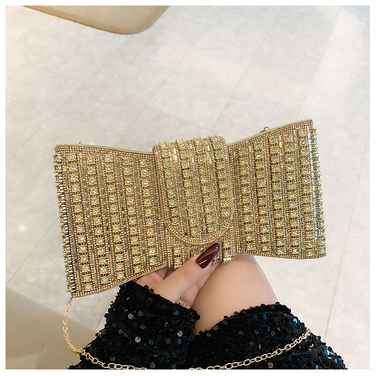 New cross-border European and American retro high-end clutch bag, full diamond single-shoulder crossbody ladies' bag, small bag, socialite dinner bag undefined