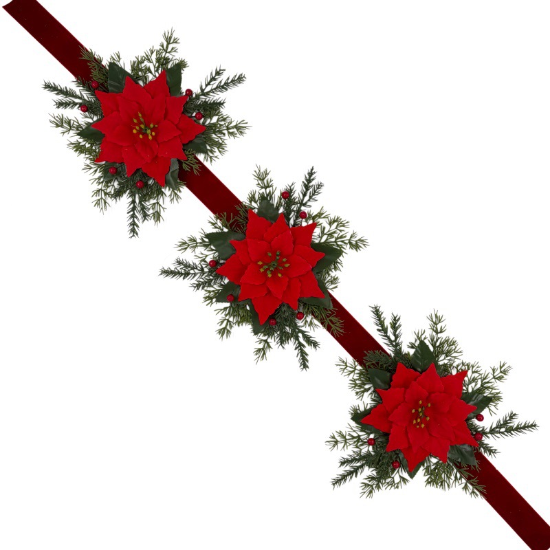 Nuevo Amazon lazo navideño armario colgante de anillo para decoración del hogar colgante de puerta de corona navideña vendido por el fabricante image 9