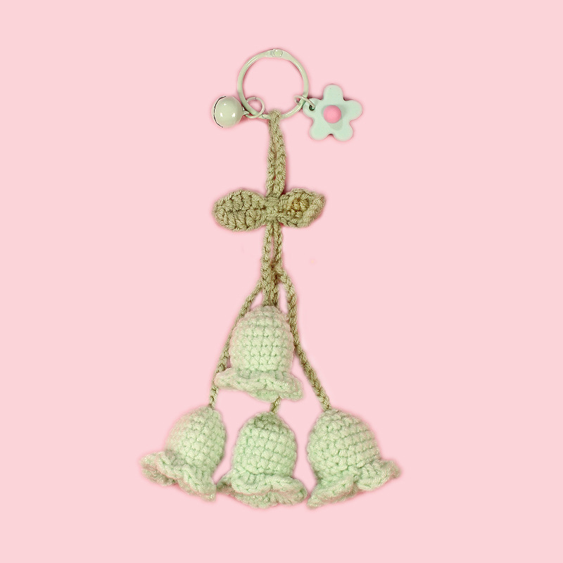 Lady Flower Yarn Knitting Bag Pendant Keychain display picture 2