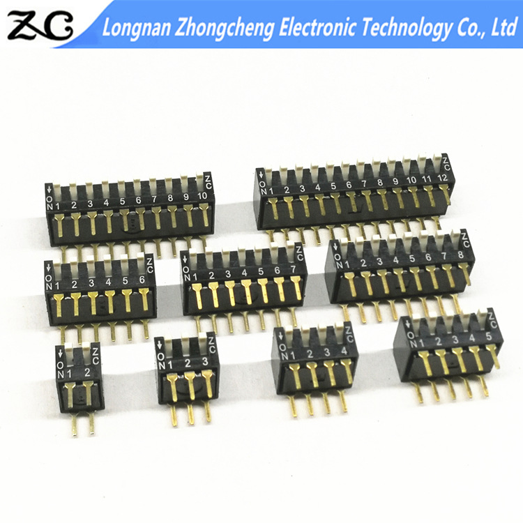 DSPV02LHGET琴键式侧拨开关 2.54侧拨开关 倾角开关