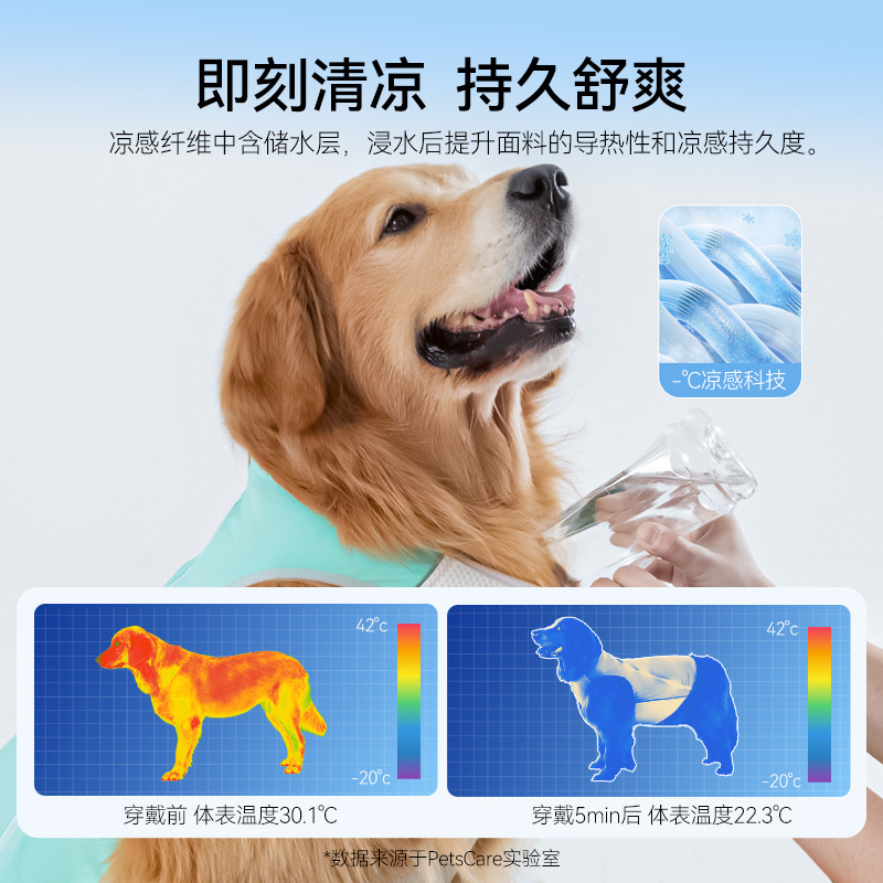Doble enfriamiento, chaleco para perros grandes, perro grande, golden retriever, Labrador, ropa fresca para perros en primavera y verano