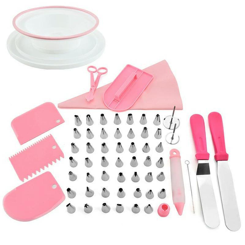 Set de repostería de 73 piezas – Incluye girador, espátula, boquillas y herramientas para decorar pasteles.