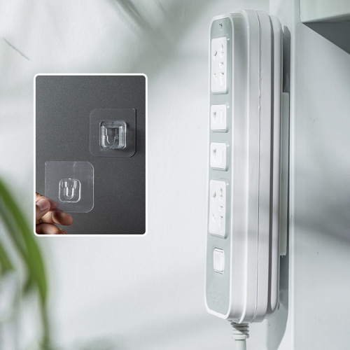 Socket wall-mounted buckle, bathroom non-marking sticker, kitchen waterproof, sticky punch-free hanging buckle, transparent mother-in-law buckle