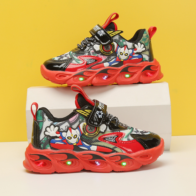 Tecknade barnsporter, små och medelstora kardborreband, lätta pojkskor, nya barnskor hösten 2022_voghion.com