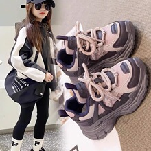 女童鞋老爹鞋2025春秋冬款新款儿童鞋子真皮运动鞋大童炸街季爆款