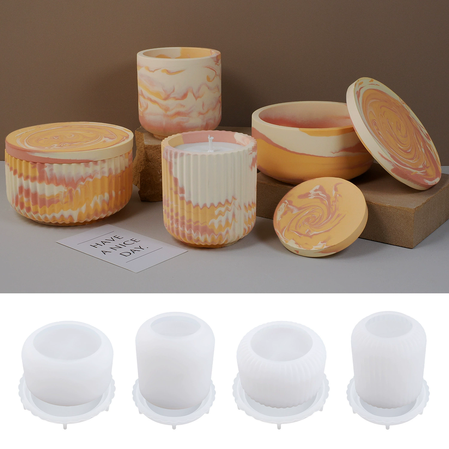 Glossy candle, silicone mold, handmade, mirror effect