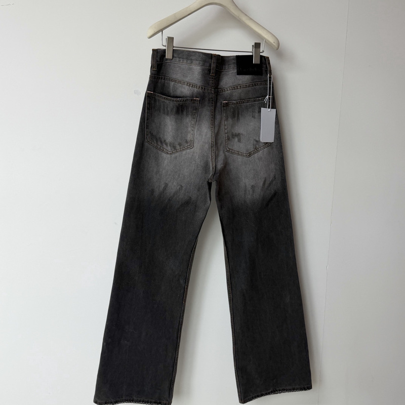 Acfw24 2021F Painted Design Wide-Leg Loose-Fitting Jeans, Same Style for Men and Women