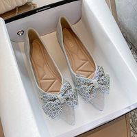 Shallow Mouth Single Shoes Women's Flat Bottom 2024 New Ladies Soft Sole Pointed Shoes