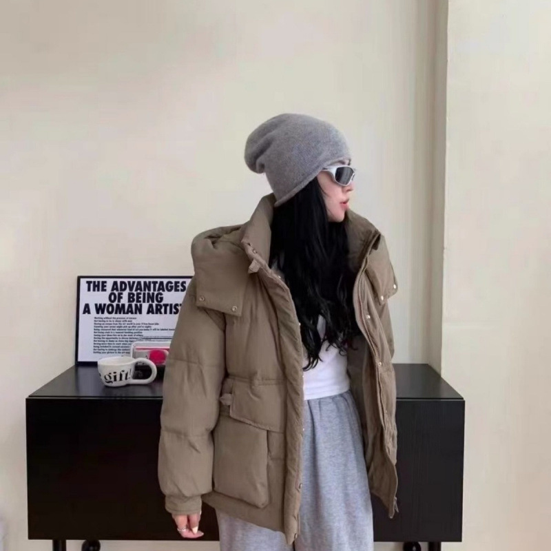 2024冬季新款加厚羽绒服女连帽短款韩版宽松白鸭绒外套小个子时尚