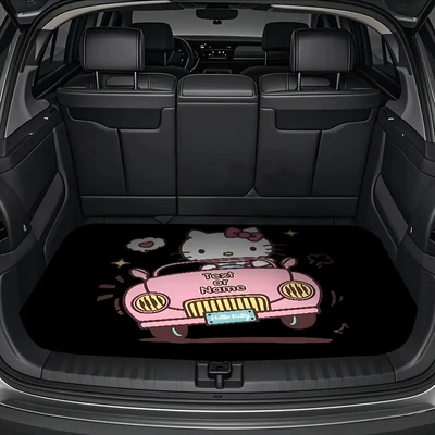 Avtomobil döşəmə paspasları — Kitty car floor mats are - a-trunk-mat-25-75100cmcrystal-velvet-with-dotted-plastic-backing