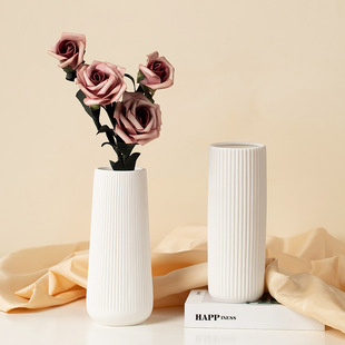 Cross-border Explosions Ceramic Vase Creative Home Living Room White Hydroponic Flower Nordic Dried Flower Flower Ornaments