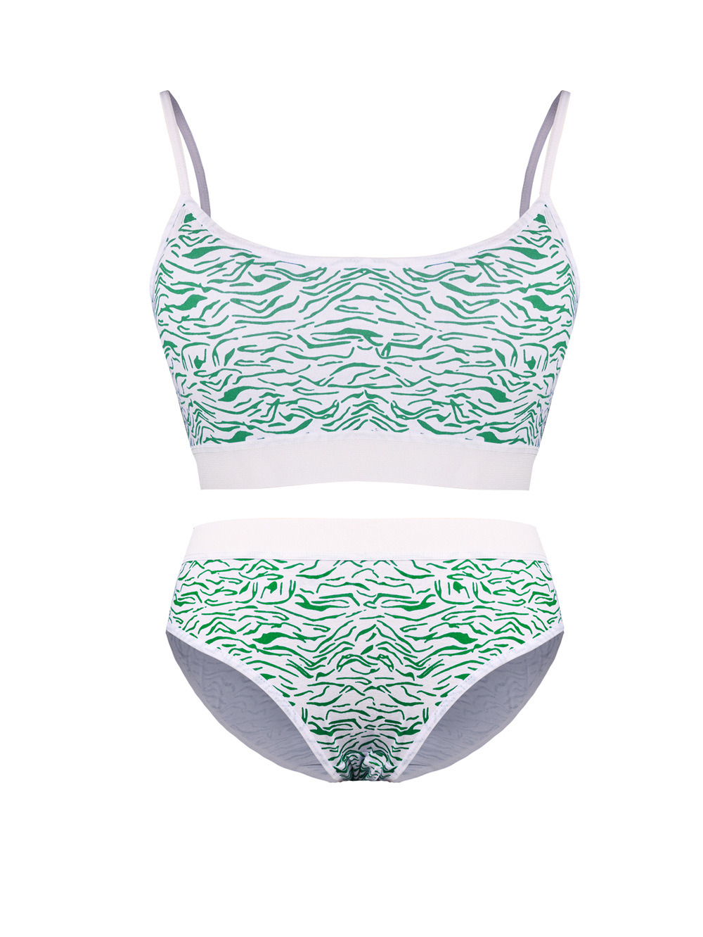 Ropa interior deportiva para niñas, traje de sujetador de chaleco, patrón de cebra, copa fija, ropa interior anticonvexa femenina de una etapa