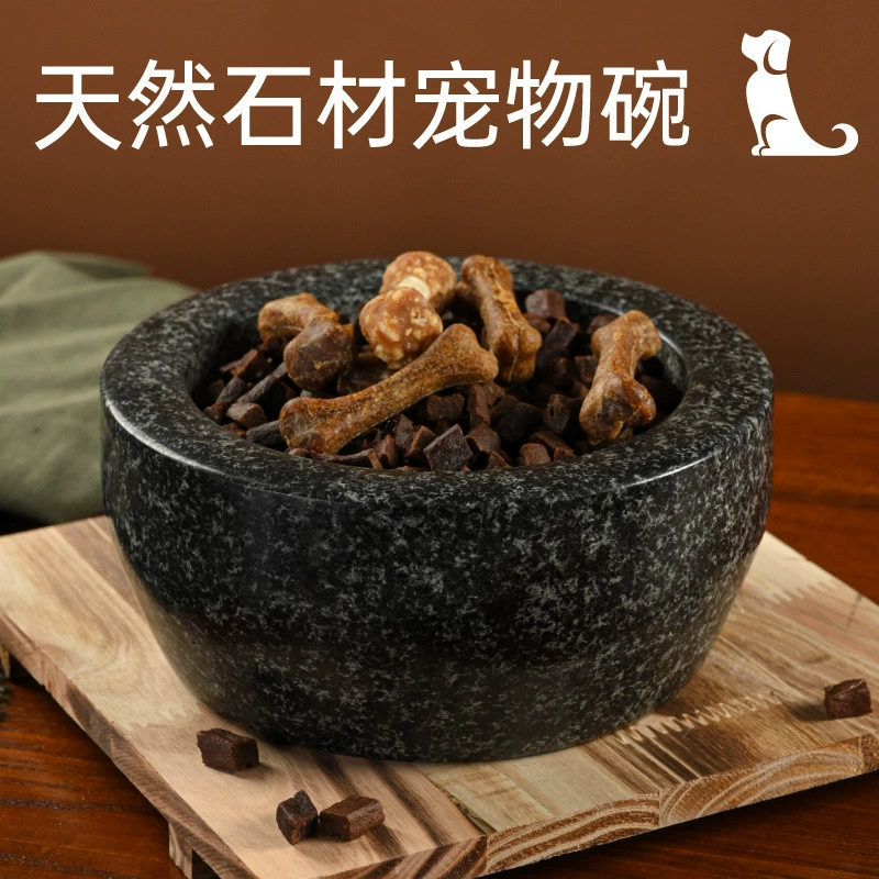 Каменная миска для собак, большая миска для собак/кошек, двойная миска для еды и воды, противопрокидывания, аксессуар для домашних животных