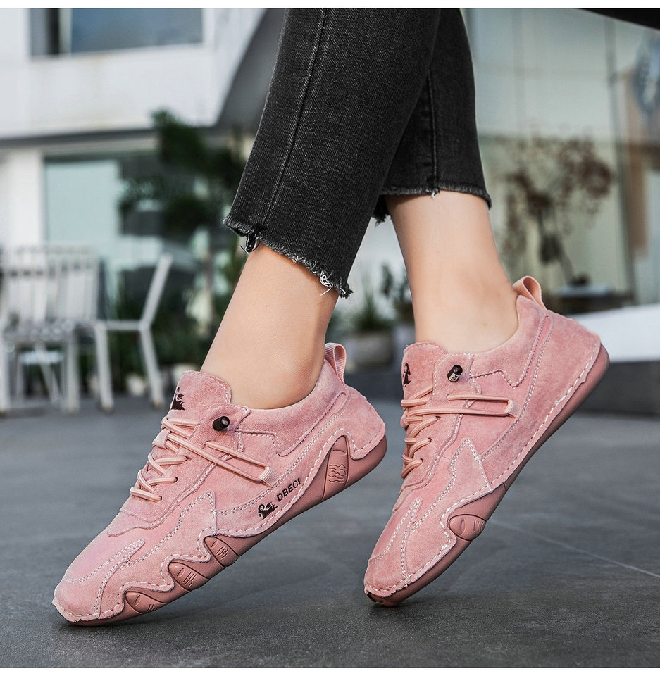 Giày thể thao da thật unisex cổ thấp mũi tròn, đế cao su, phong cách năng động — 662-3 mặt Da Màu Hồng, 662-3 mặt da màu cát, 662-3 mặt da màu nâu, 662-3 mặt da màu xám chi tiết 11