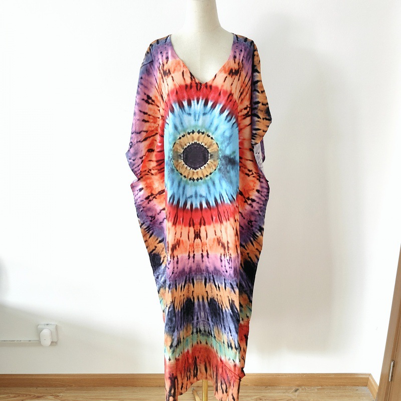 2022 nueva Europa y América blusa de playa impreso traje vacaciones vestido bikini camisa protección solar 5D196