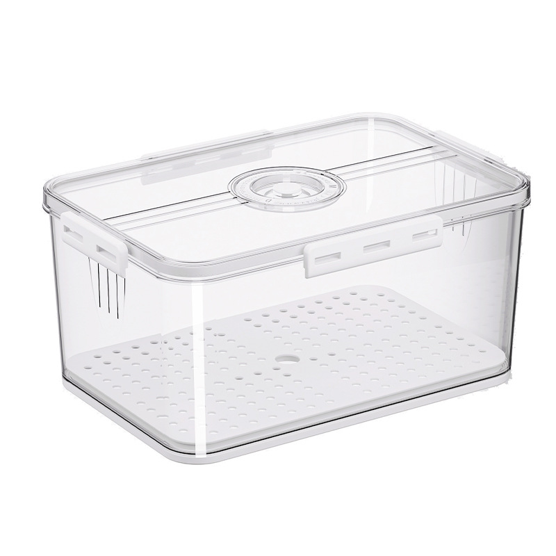 Refrigerador caja de almacenamiento plástico cocina organizador sincronización congelado PET sellado blanco transparente verduras y frutas
