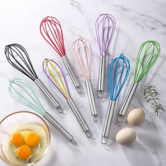 Manual stainless steel handle silicone multi-purpose egg beater cake cream whipper handheld mixer baking tool