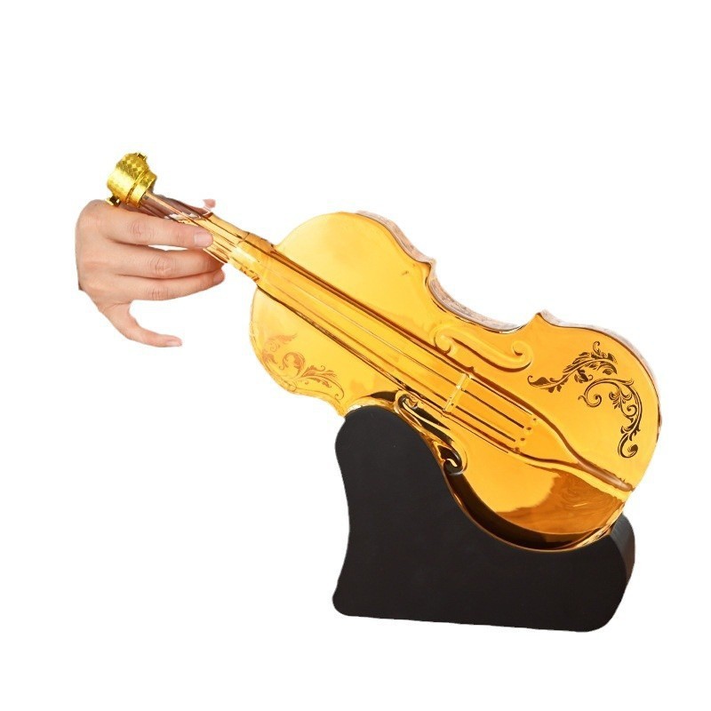 Suministro 1000ml violín botella de vino artesanal botella de vino blanco botella de vino artesanal botella de vino de vidrio botella de burbuja