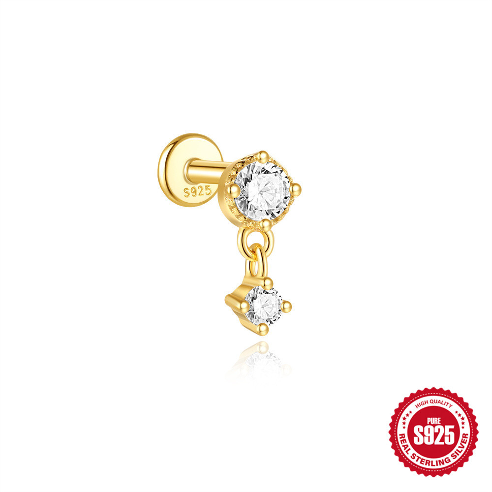 Nuevo comercio exterior de plata de ley S925 Nuevo estilo Aobao Pendientes Xingyue Pendientes de nicho de moda de alta gama