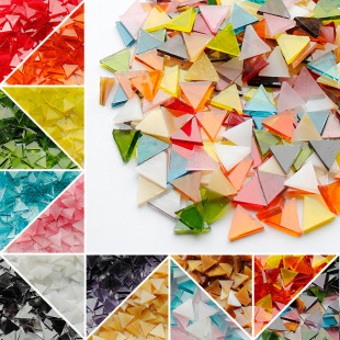 1kg triangle mica piece mosaic handmade diy stained glass church tiffany candlestick turkish lamp