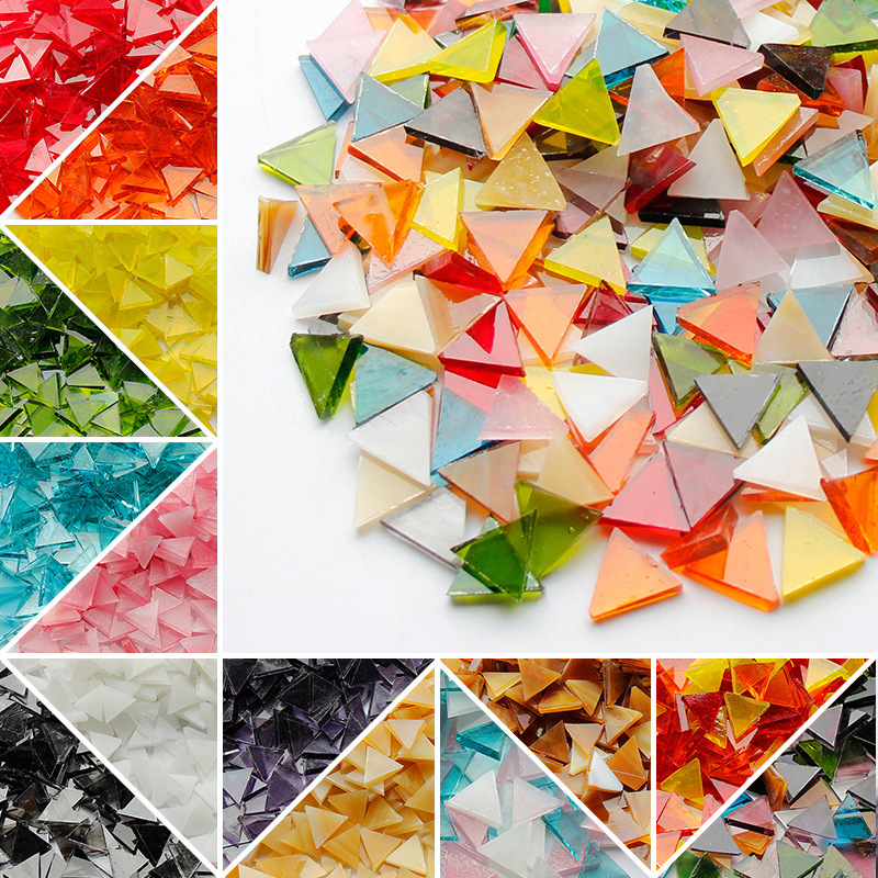 1kg Triangular Mica Mosaic DIY Colored Glass Tiffany Tiles Modern Minimalist Small Pieces 1kg Triangular Mica Mosaic DIY Colored Glass Tiffany Tiles Modern Minimalist Small Pieces