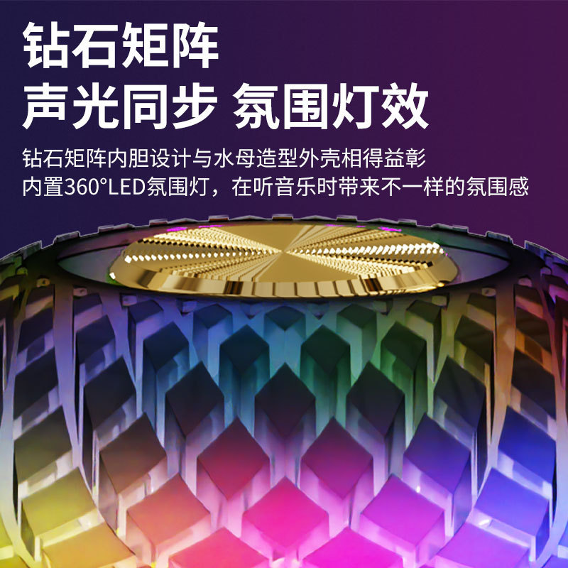 Huaqiangbei ホットセールハーマンガラスオーディオホームコンピュータデスクトップカラフルな雰囲気スマートワイヤレス Bluetooth スピーカー|undefined