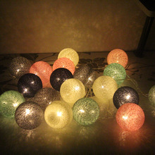 藤球燈LED棉線球燈串泰國小夜燈春節過年節日卧室客廳裝飾串燈