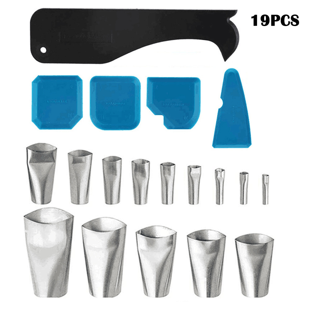 19件套填缝工具不锈钢嘴施涂机涂饰韧性玻璃便携式粘胶嘴