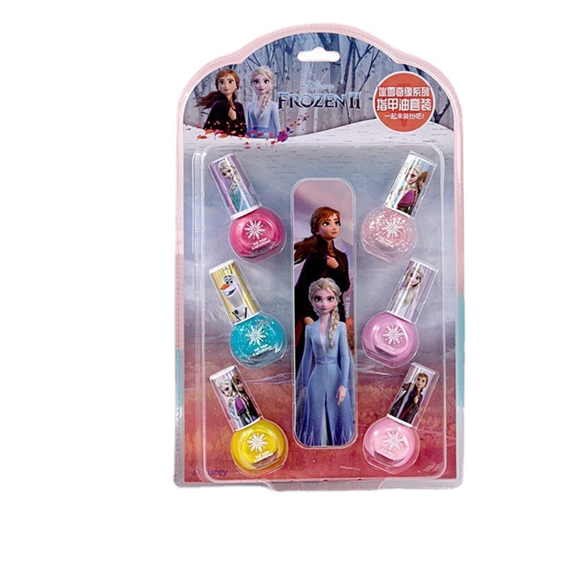 Disney Princess Elsa Little Girl Children's Nail Polish Water-based Peelable Tear Girl's Nail Art suit Toy