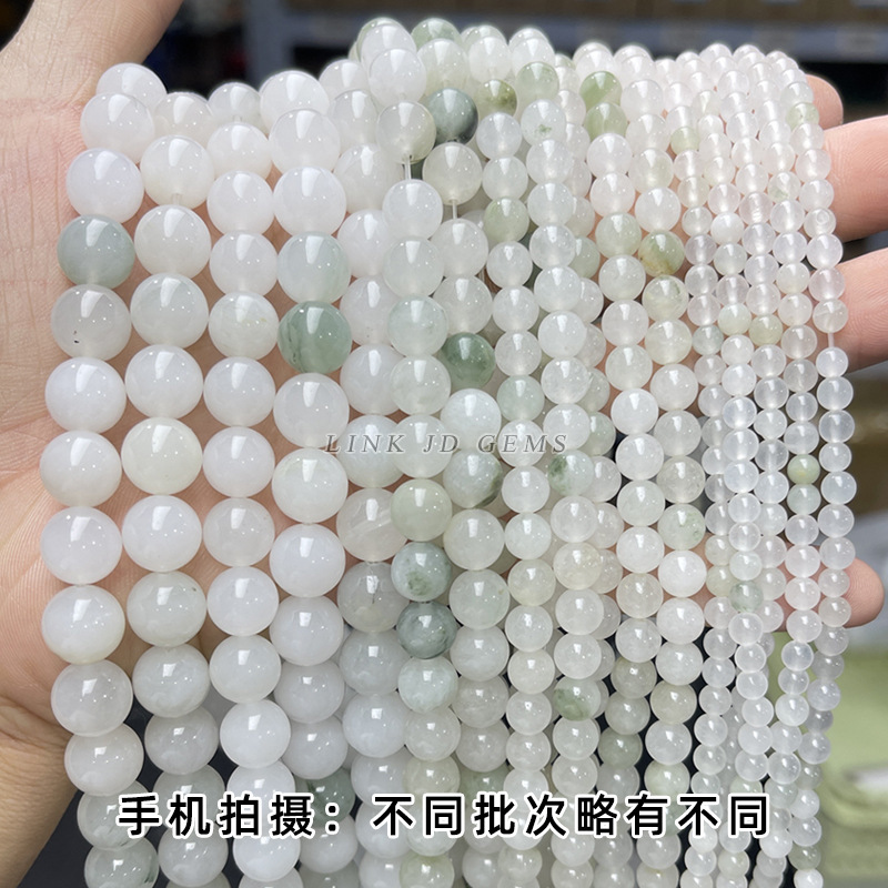 晶徳ジュエリー新疆天山翠玉散珠氷翠玉ブレスレット半製品円珠diyアクセサリー部品卸売り|undefined