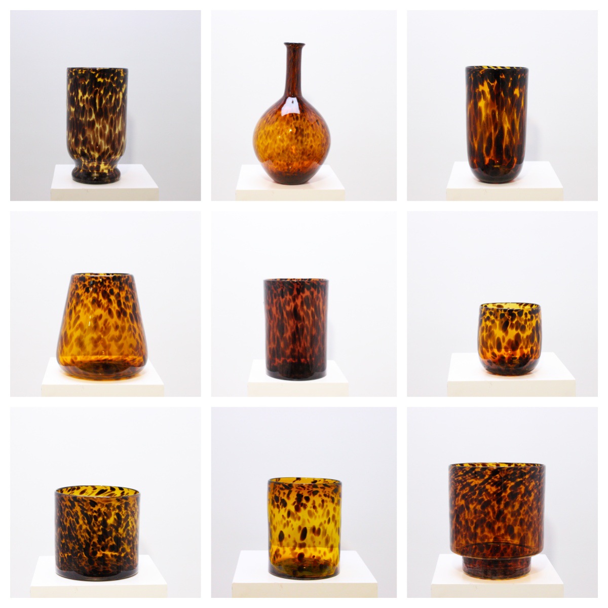 (exportación de la cola simple) tazas de vidrio de tortuga leopardo estampado de llama ornamentos floral decorativo vintage creativo vasijas ornamentos de mesa