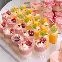 甜品台專用杯子慕斯杯布丁杯高腳杯紙杯烘焙甜品台慕斯托打包盒