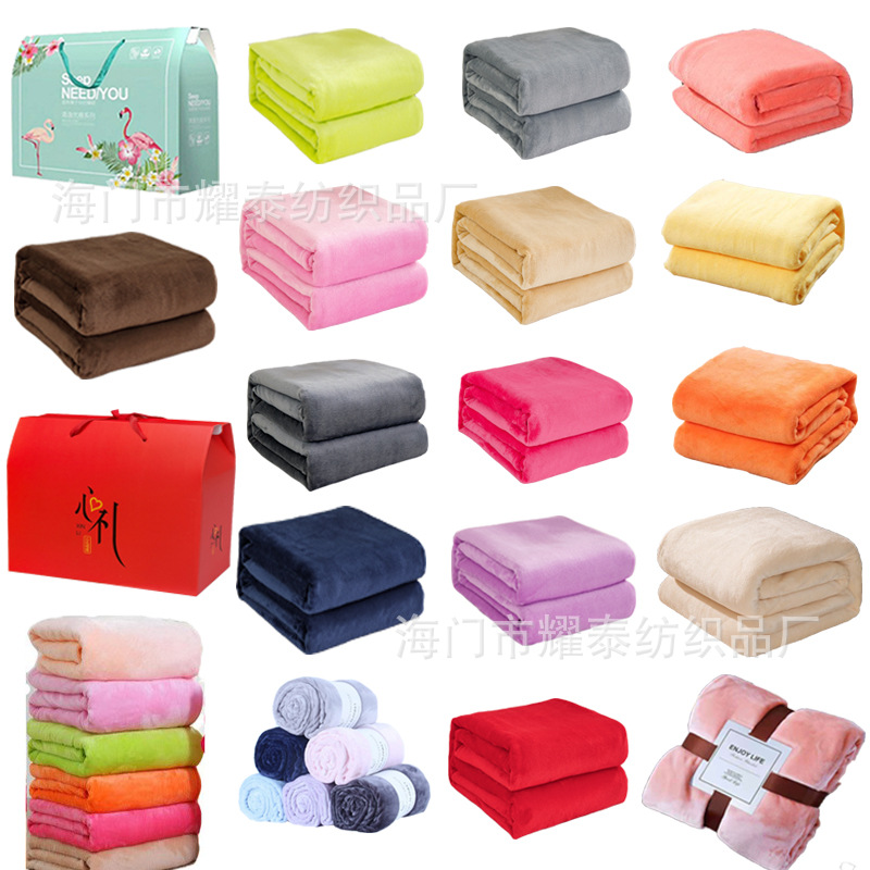 Manta de Franela de Color Sólido, Manta para Regalo de Empresa, Manta en Caja de Regalo, Beneficios para Empleados, Regalos para Celebración de Apertura de Tienda