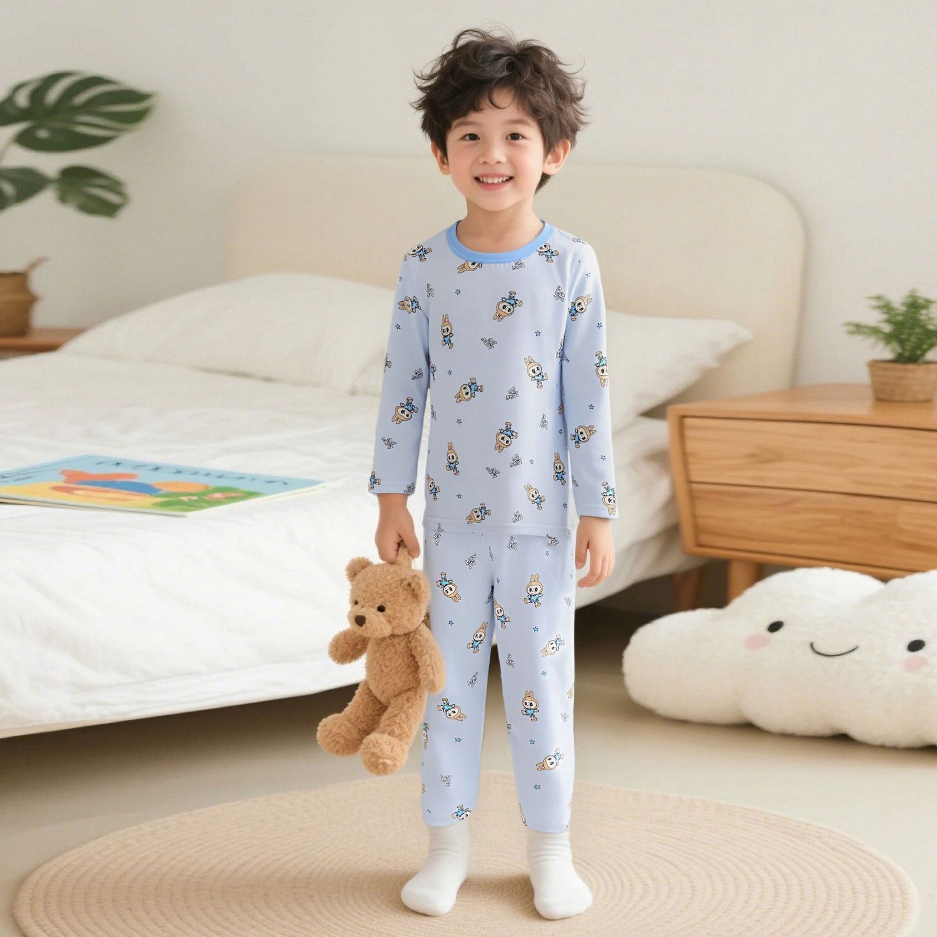 Niños Laica ropa para el hogar para niños Hombres y Niñas A clase de chaqueta de otoño pantalones de otoño conjunto de pijamas