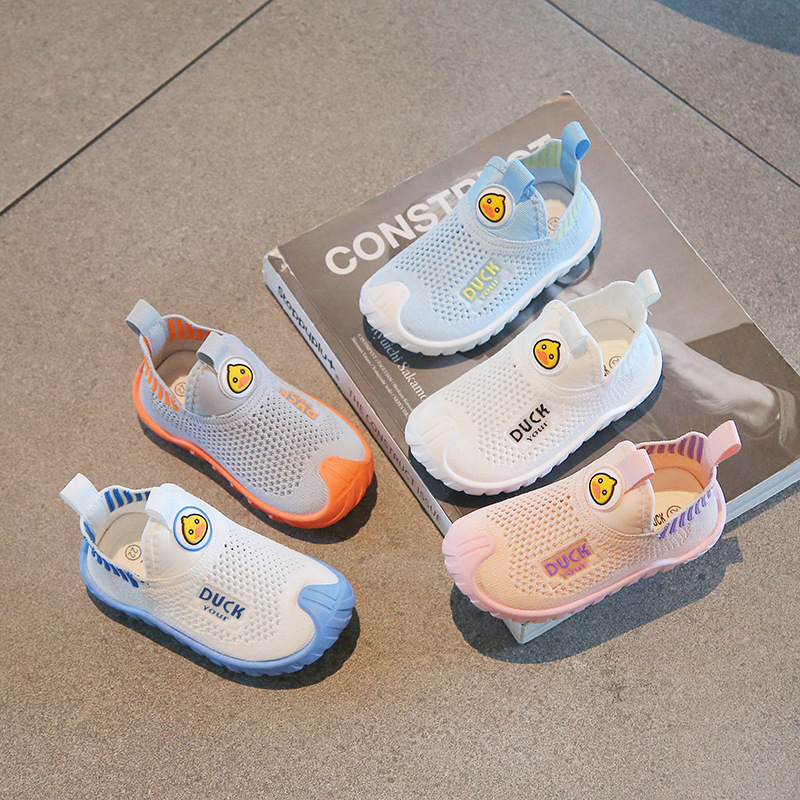 Summer Children's Casual sneaker Boys' Non-slip Wear-resistant Fly-woven Shoes Girls' Soft-soled Breathable Slip-on Baby Shoes