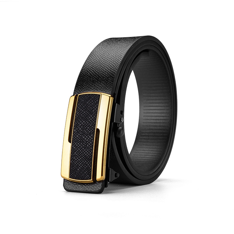Fabricante de cinturón casual para hombres, venta directa de letras sin dientes, ropa interior automática, patrón de palma de moda, negocios simples