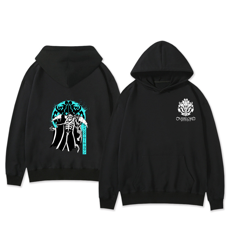 Suéter con capucha perimetral del rey de los muertos OVERLORD Suéter holgado bidimensional del rey de los huesos Tendencia