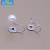 Classic mosquito coil, ear clips, earrings from pearl, handmade, silver 925 sample, no pierced ears
