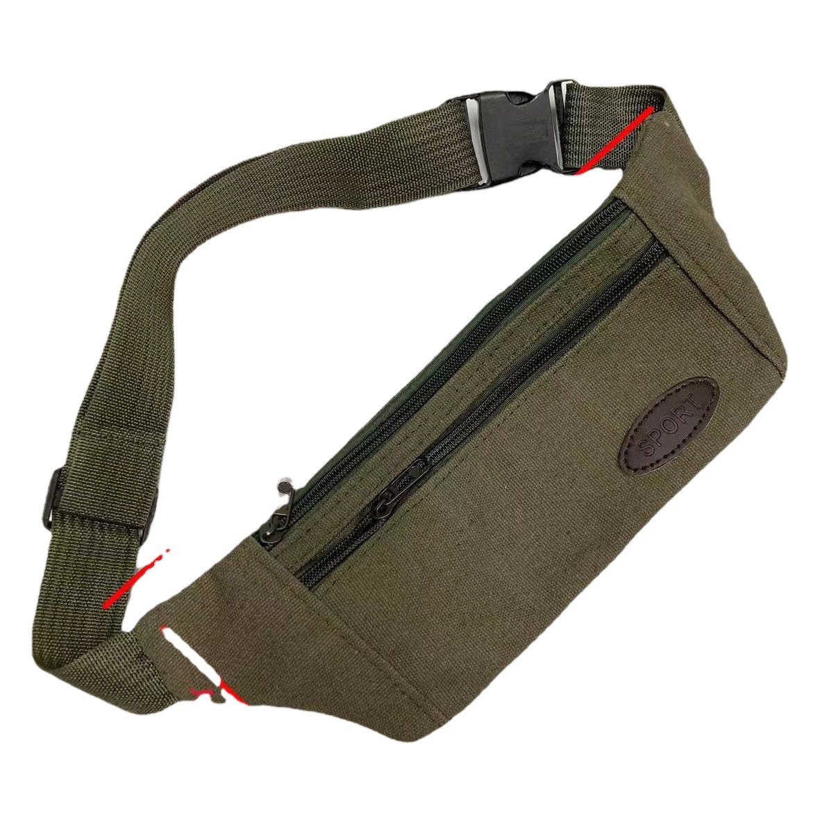 Ultra-thin Outdoor Sports Waist Bag Canvas Material Breathable Running Waist Bag Universal Personal Anti-theft Waist Bag Mobile Phone Bag