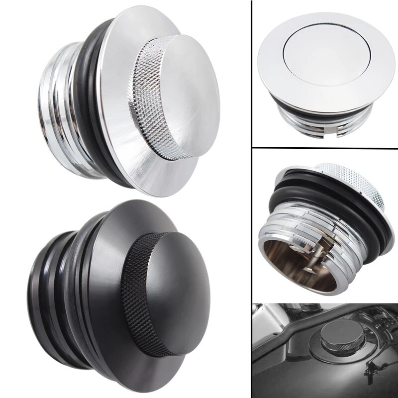 Motorcycle modified clockwise chrome alloy fuel tank pop-up gas top cover 1982-2018 Harley glide Sports