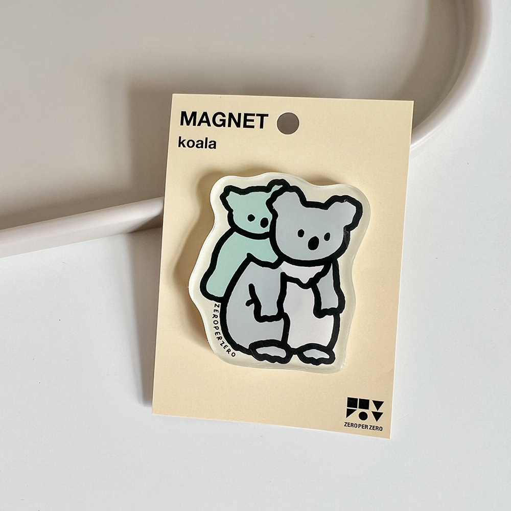 Corea del Sur zeroperzero familia ilustración de padres e hijos pegatinas de refrigerador acrílico imán magnético pegatinas de fotos