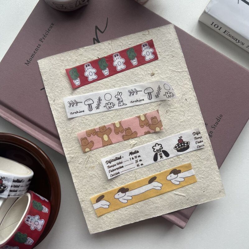 Korean Bear and Paper Tape Cute Kitten and Puppy Notebook Decoration DIY and Paper Tape Roll Korean Bear and Paper Tape Cute Kitten and Puppy Notebook Decoration DIY and Paper Tape Roll