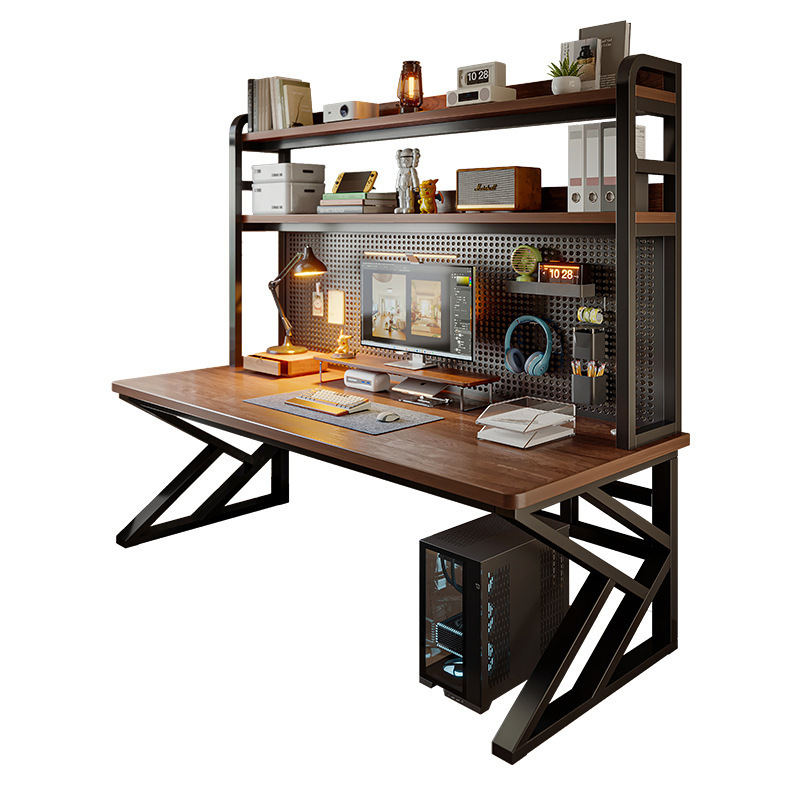 Escritorio de madera, estantería, mesa integrada, dormitorio, hogar, escritorio para estudiantes, escritorio, escritorio, escritorio para computadora, escritorio