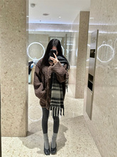 2025新款复古休闲风棕色毛绒外套女冬季显瘦显高百搭宽松保暖上衣